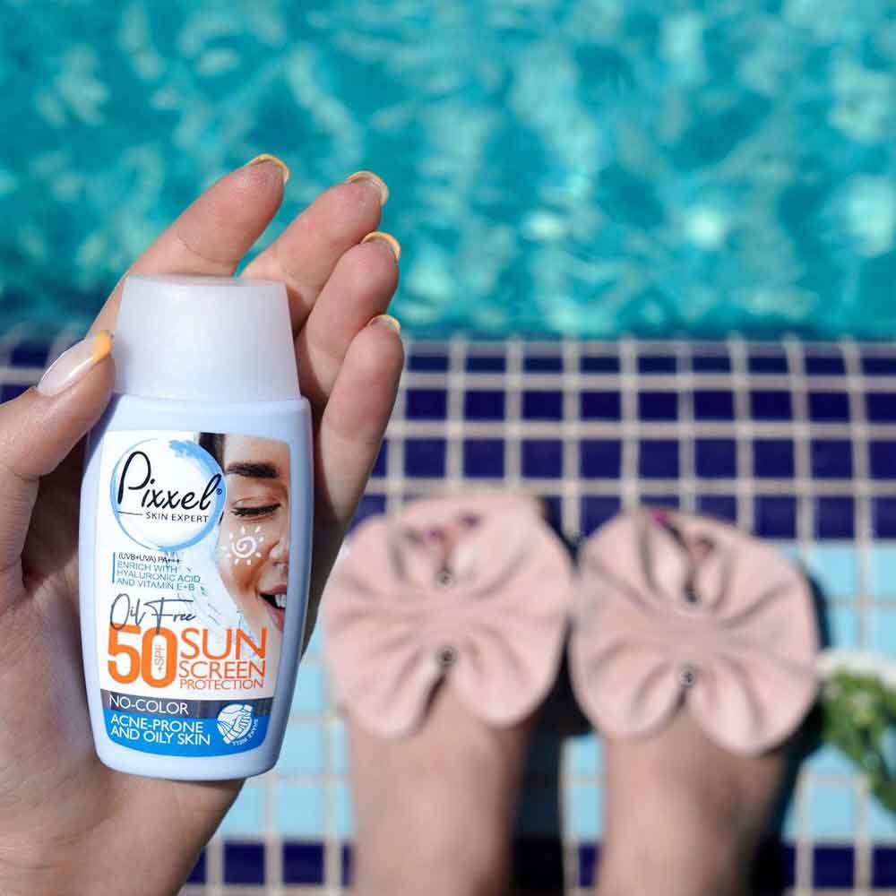 کرم ضد آفتاب بی رنگ پیکسل SPF 50 PA+ مناسب پوست های چربUV، جوش دار و مختلط حجم 50 میلی لیتر - بی رنگ